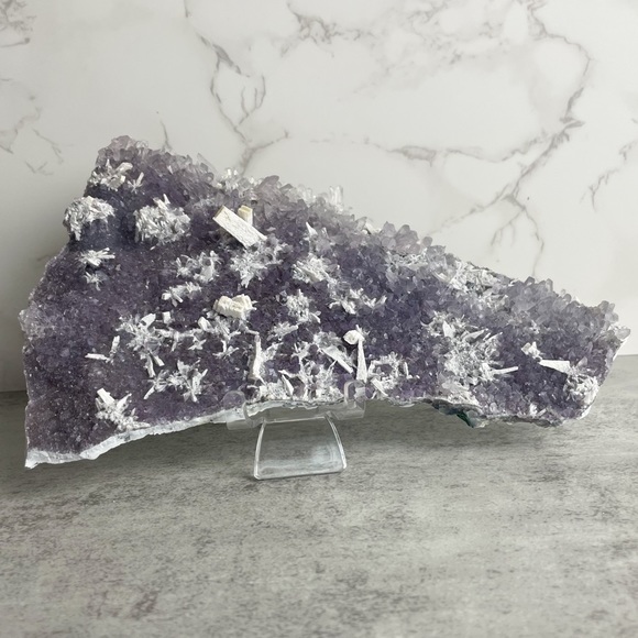 Amethyst Flower Plate With Calcite - Picture 16 of 17